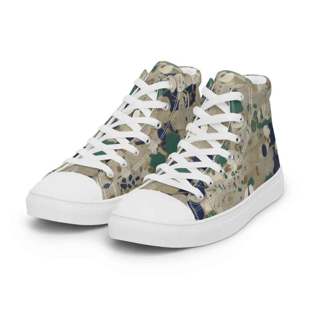 Cartographer’s Relic on Women's High Top Canvas Shoes — Left Front
