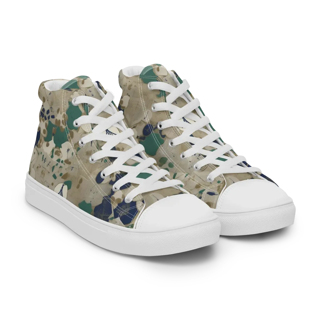 Cartographer’s Relic on Women's High Top Canvas Shoes — Right Front