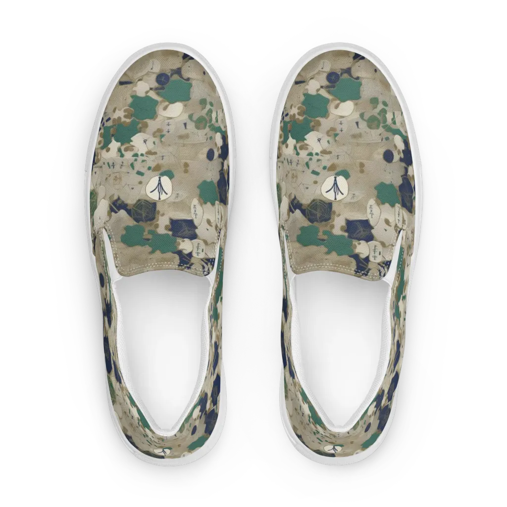 Cartographer’s Relic on Men's Slip-On Canvas Shoes — Front