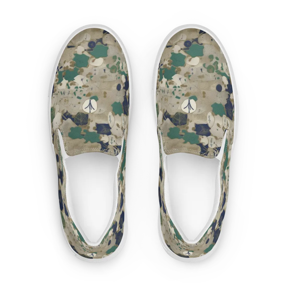 Cartographer’s Relic on Women's Slip-On Canvas Shoes — Front
