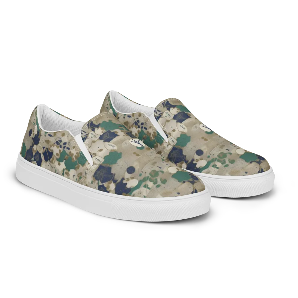 Cartographer’s Relic on Women's Slip-On Canvas Shoes — Right Front