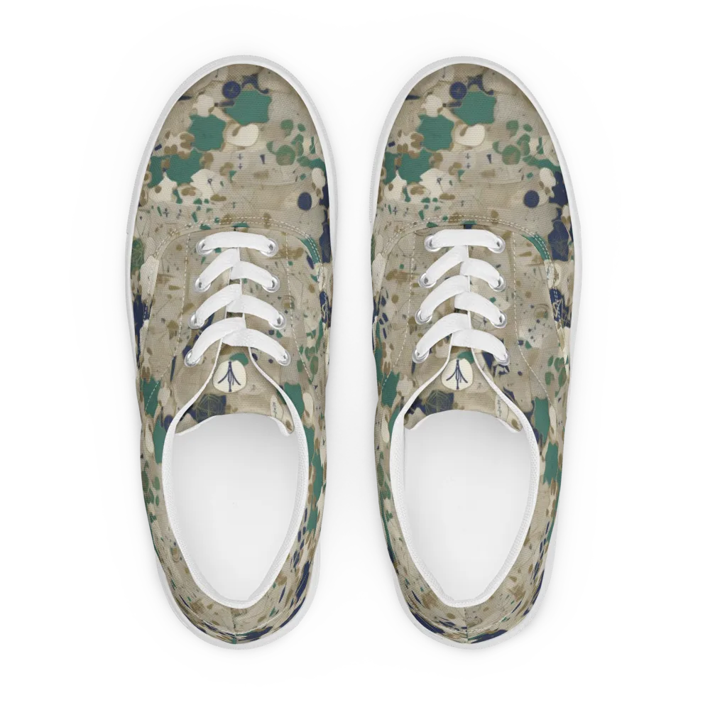 Cartographer’s Relic on Men's Lace-Up Canvas Shoes — Front