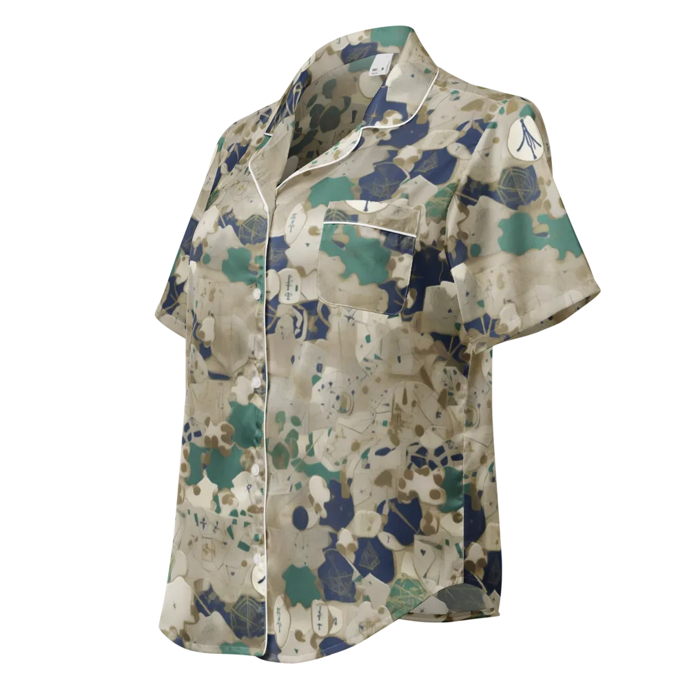 Cartographer’s Relic on Women's Short Sleeve Pajama Top — Left Front