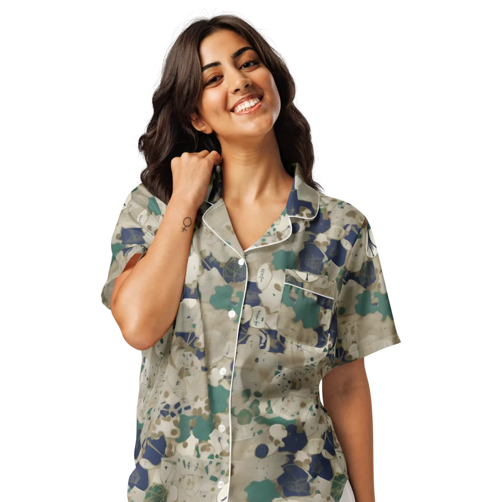 Cartographer’s Relic on Women's Short Sleeve Pajama Top — Front