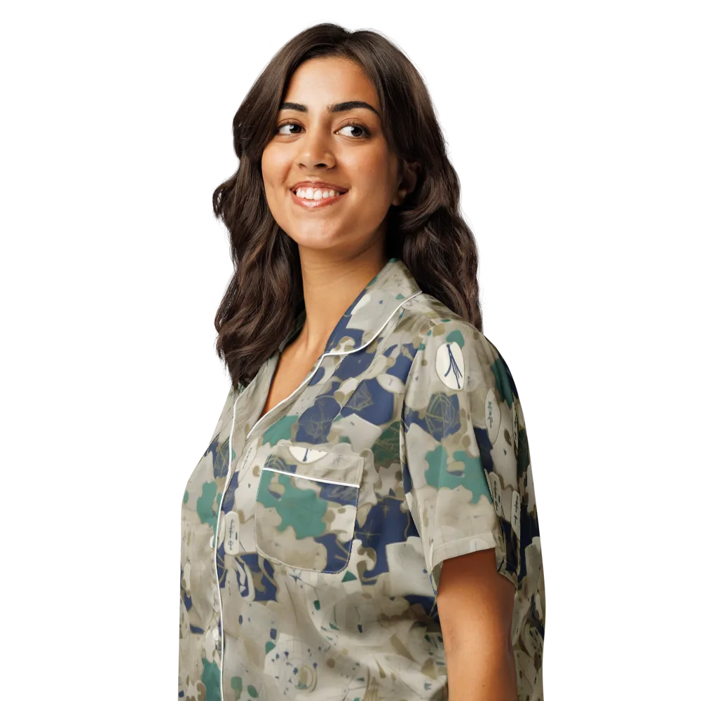 Cartographer’s Relic on Women's Short Sleeve Pajama Top — Left Front