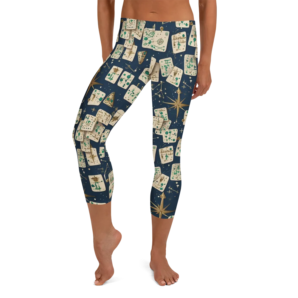 Compass Constellation on Capri Leggings — Front