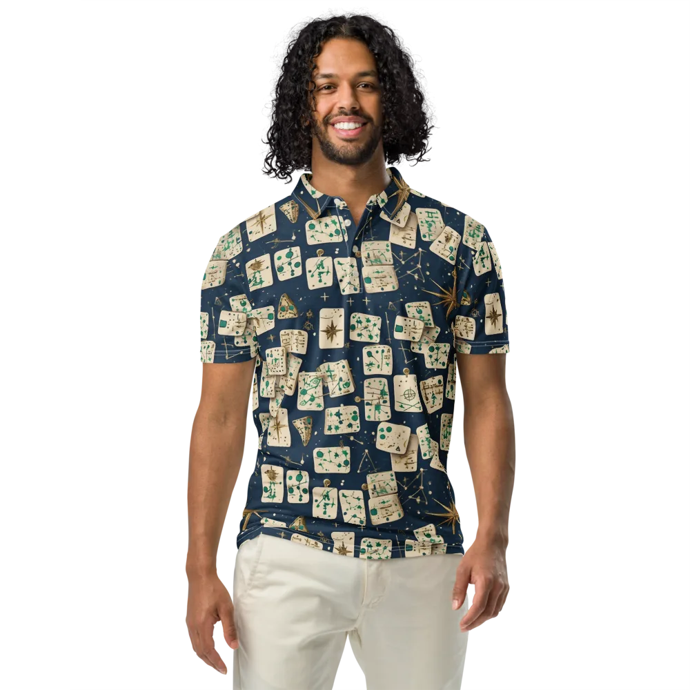 Compass Constellation on Men's Slim Fit Polo Shirt — Front