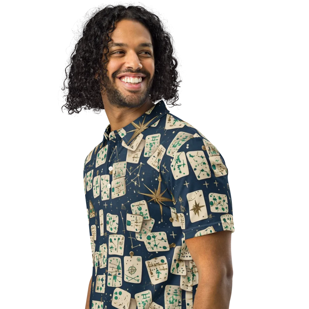 Compass Constellation on Men's Slim Fit Polo Shirt — Left Front
