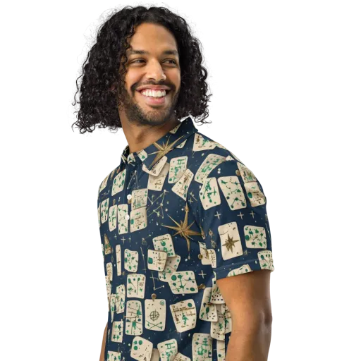 Compass Constellation on a Men's Slim Fit Polo Shirt
