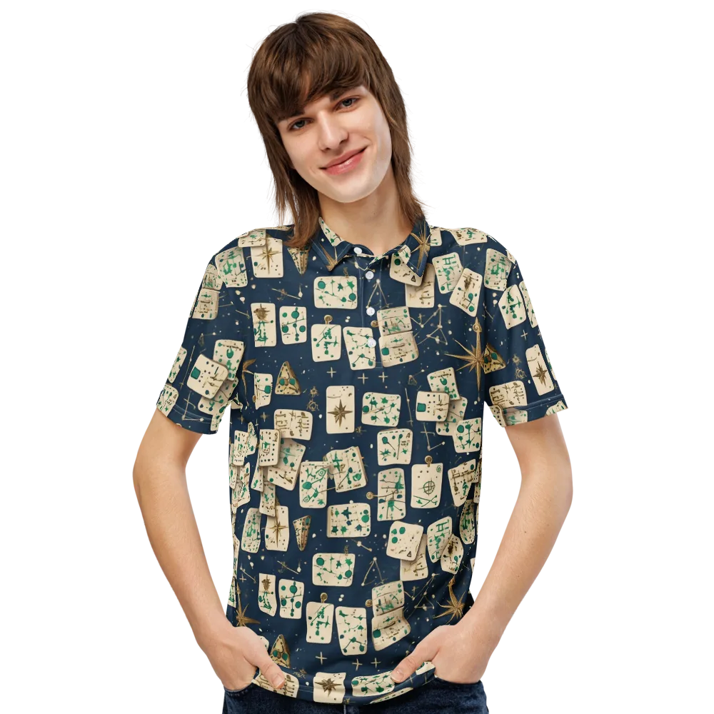 Compass Constellation on Men's Slim Fit Polo Shirt — Front