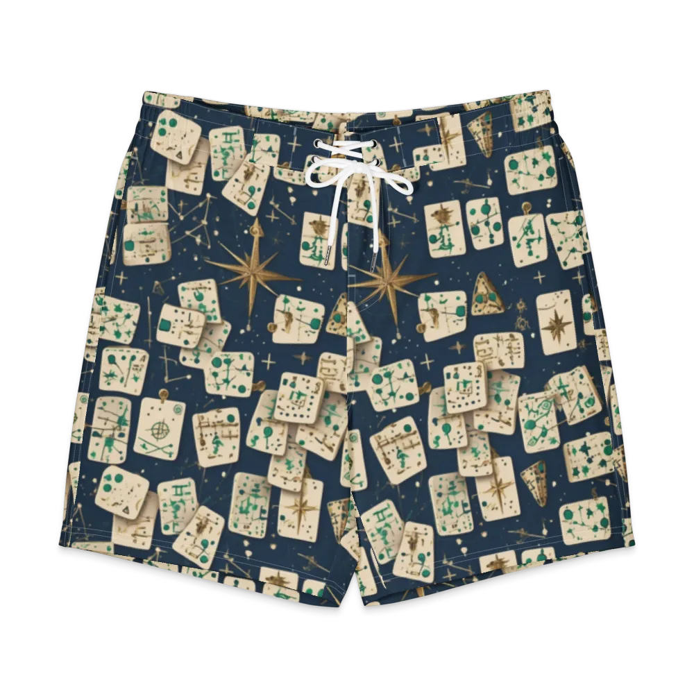 Compass Constellation on Men's Board Shorts — Front