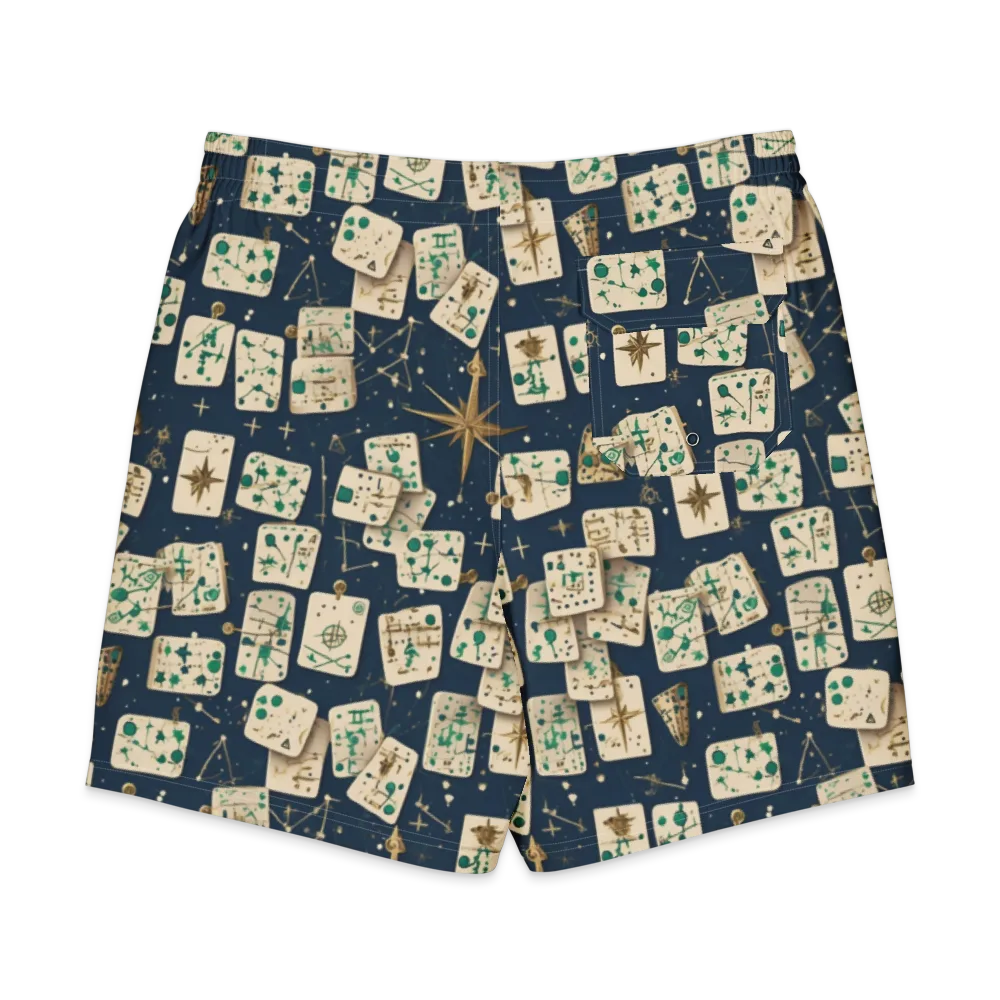 Compass Constellation on Men's Board Shorts — Back