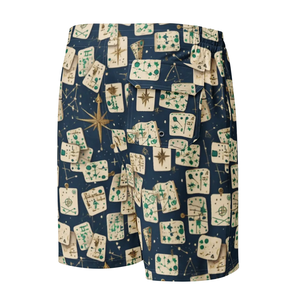 Compass Constellation on Men's Board Shorts — Back