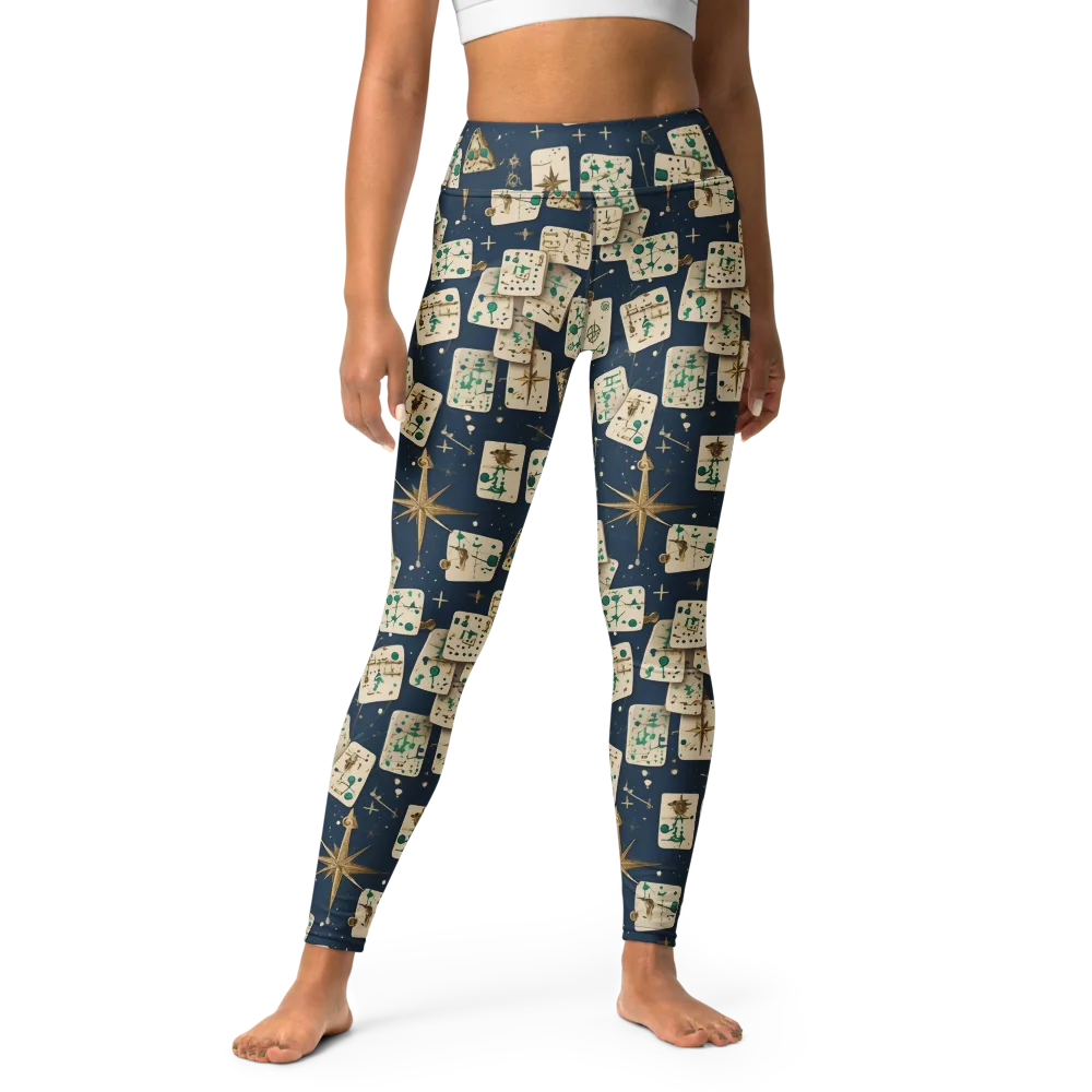 Compass Constellation on Yoga Leggings — Front