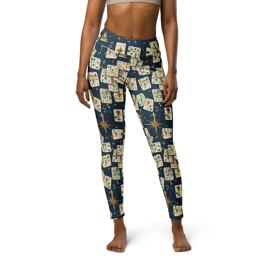 Compass Constellation on Yoga Leggings — Front