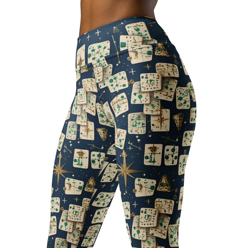 Compass Constellation on Yoga Leggings — Left Front