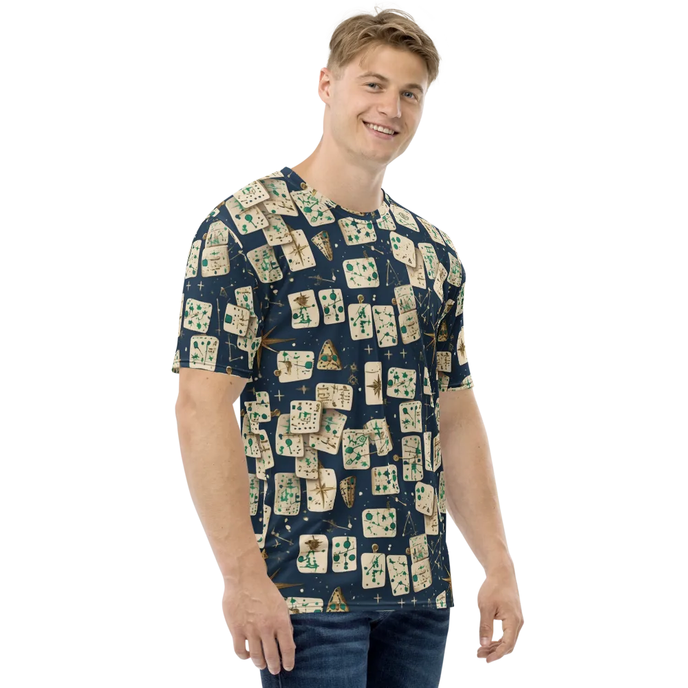 Compass Constellation on Men's Crew Neck T-Shirt — Right