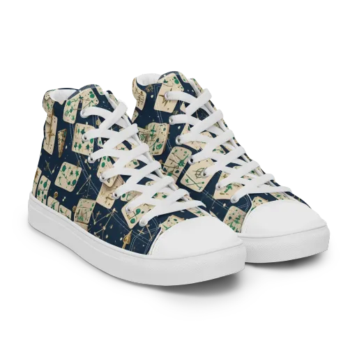Compass Constellation on a Men's High Top Canvas Shoes