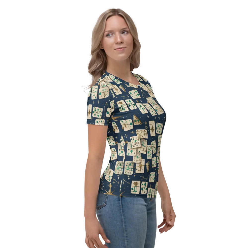 Compass Constellation on Women's Crew Neck T-Shirt — Right