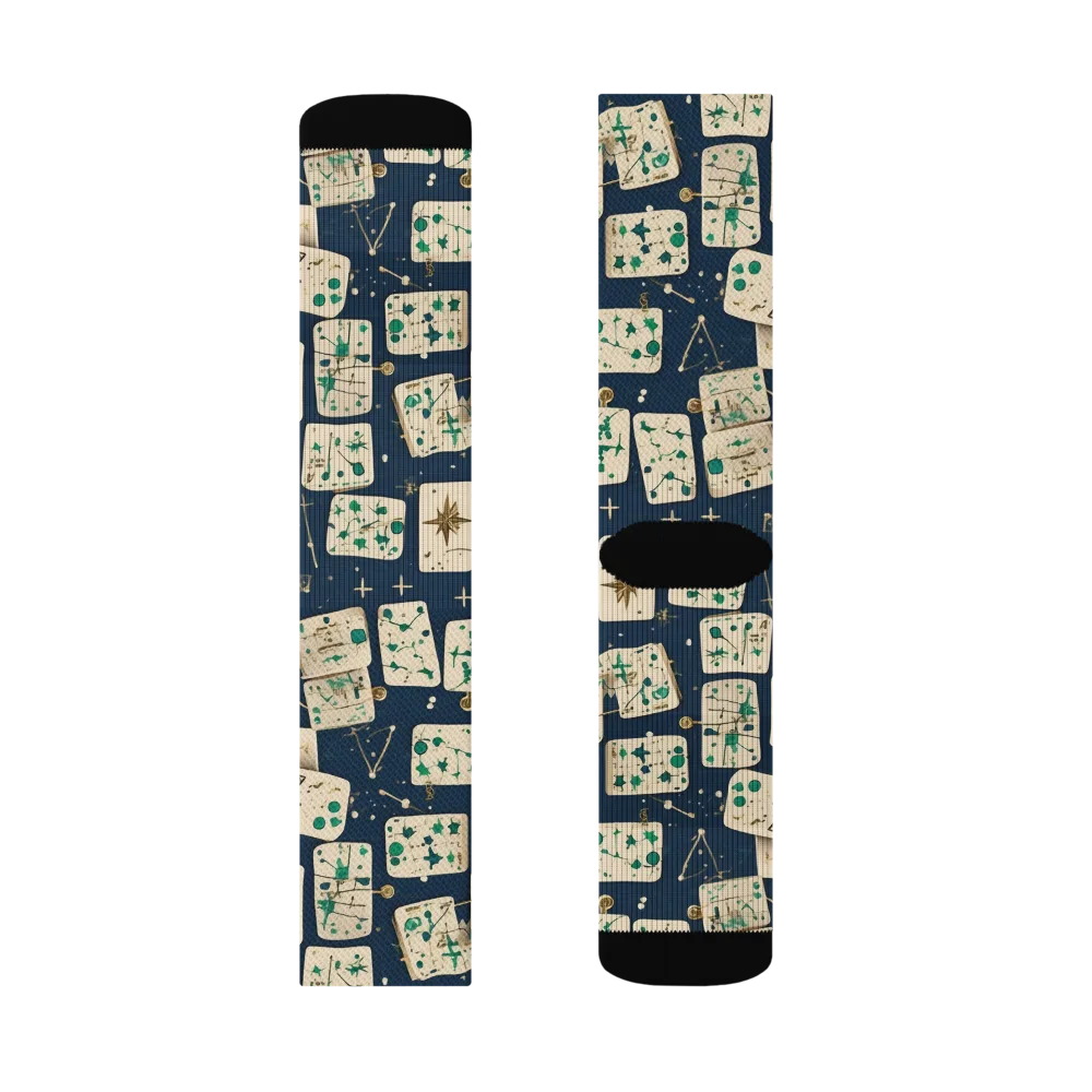Compass Constellation on Socks — Left Sock