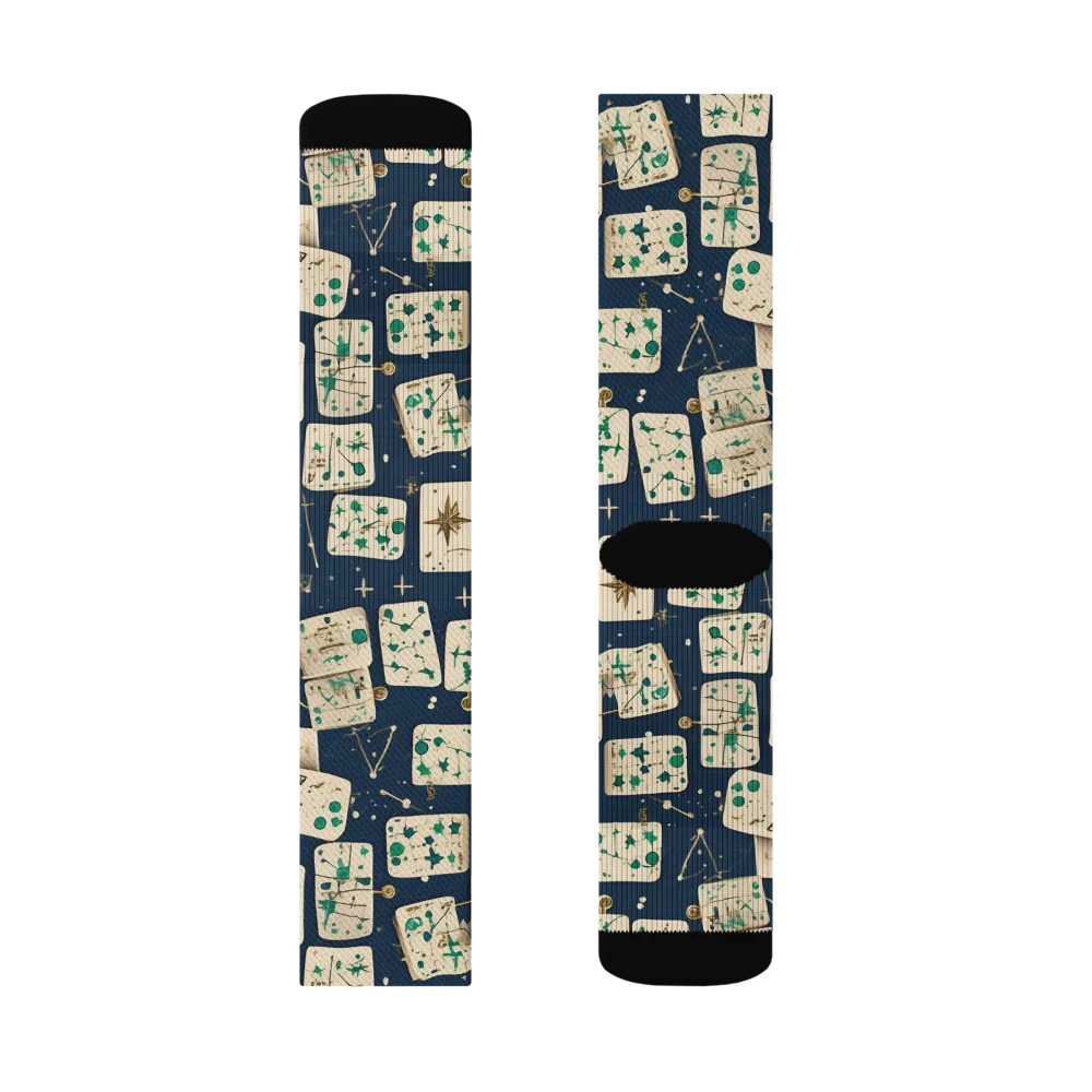 Compass Constellation on Socks — Right Sock