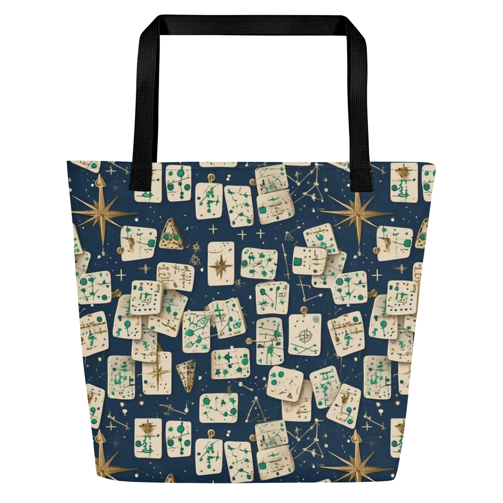 Compass Constellation on Large Tote Bag W/ Pocket — Front