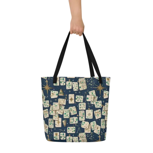 Compass Constellation on a Large Tote Bag W/ Pocket