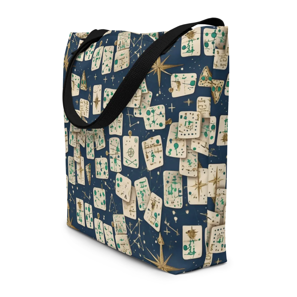 Compass Constellation on Large Tote Bag W/ Pocket — Front
