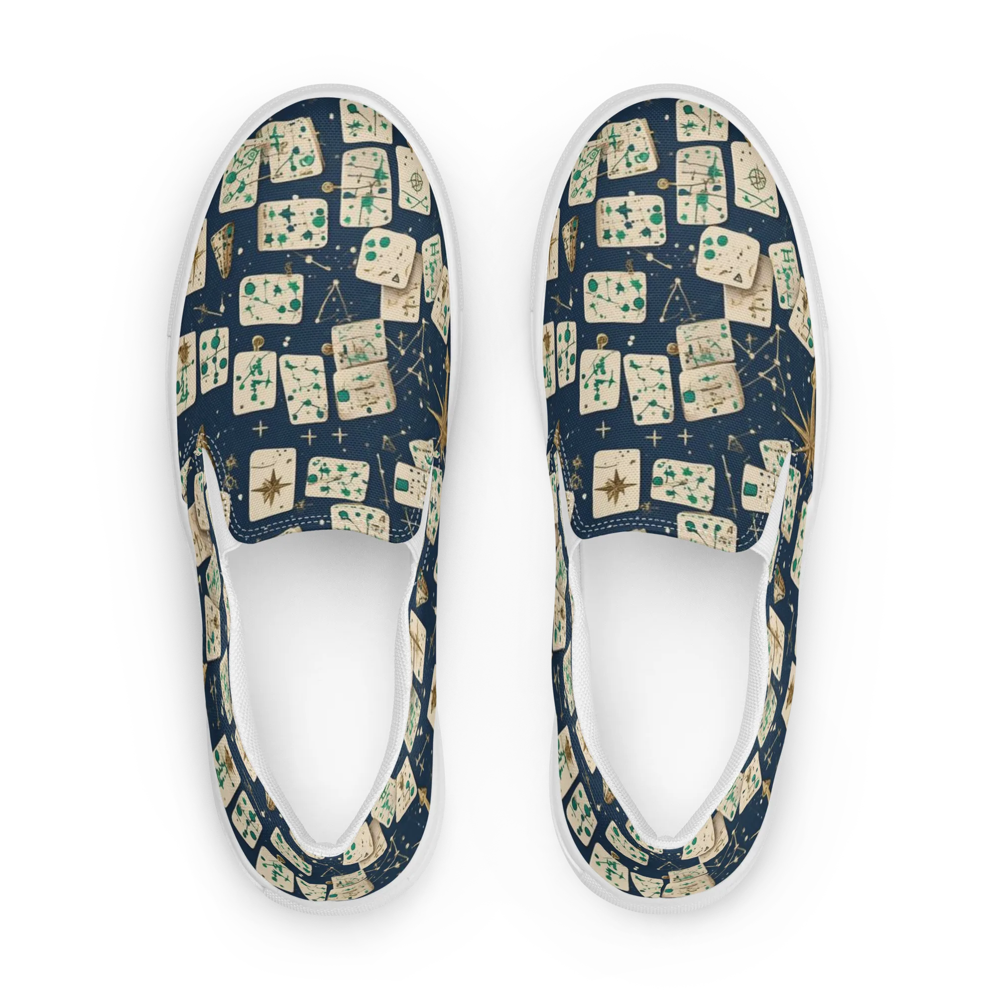 Compass Constellation on Women's Slip-On Canvas Shoes — Front