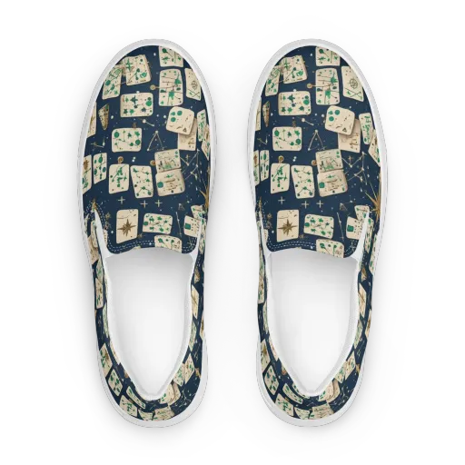 Compass Constellation on a Women's Slip-On Canvas Shoes