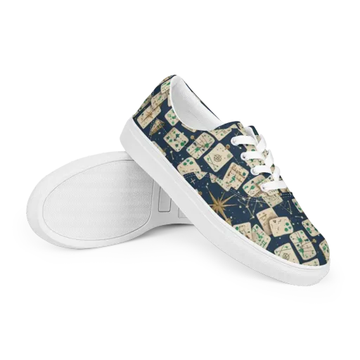 Compass Constellation on a Men's Lace-Up Canvas Shoes