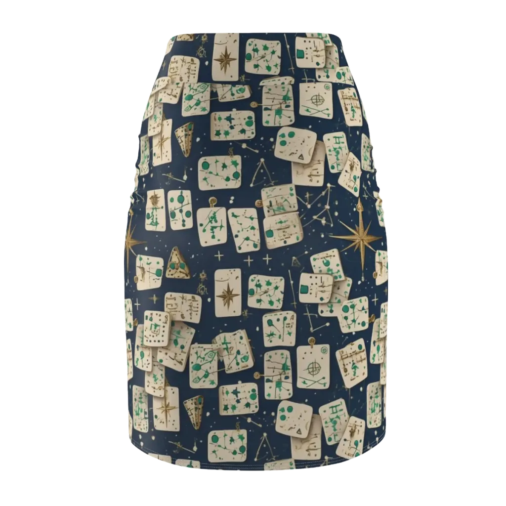 Compass Constellation on Pencil Skirt — Back