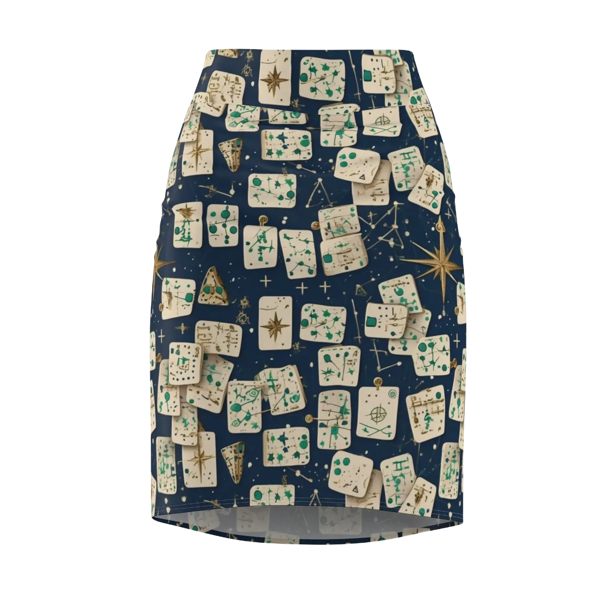 Compass Constellation on Pencil Skirt — Front
