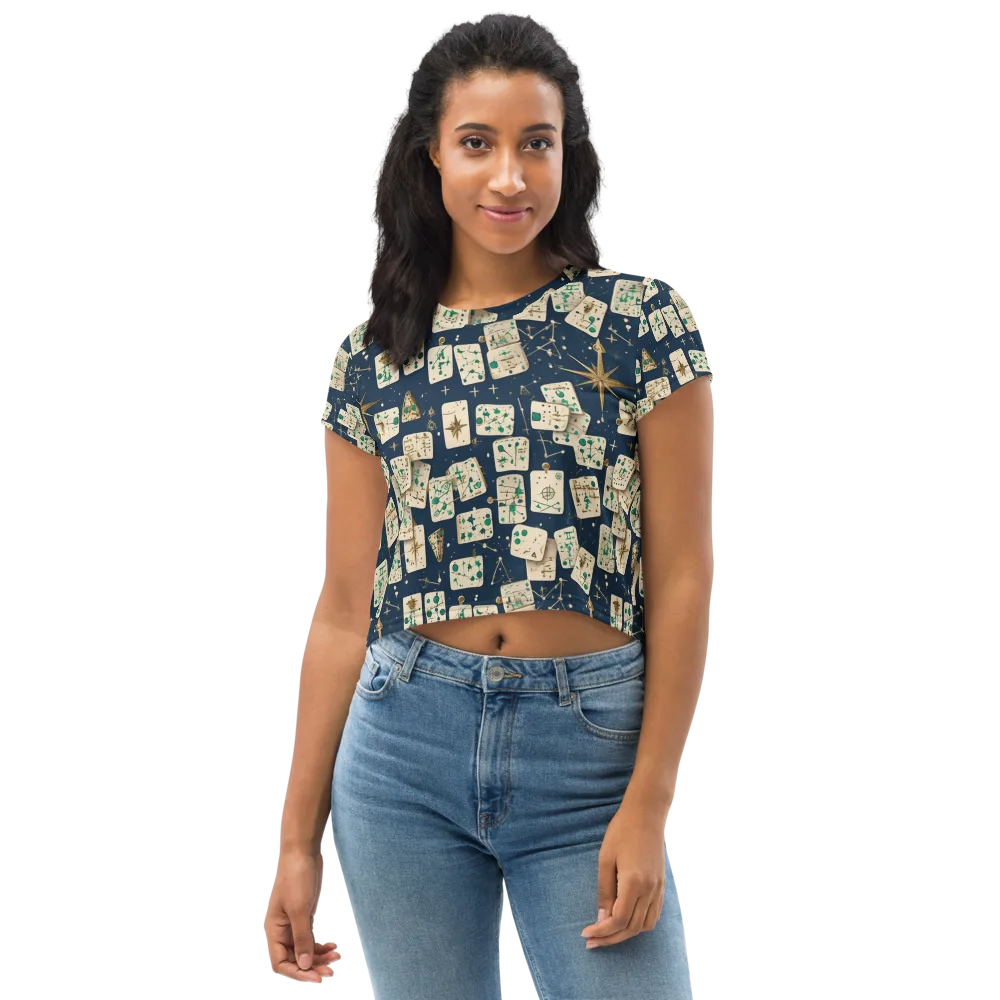 Compass Constellation on Crop Tee — Front