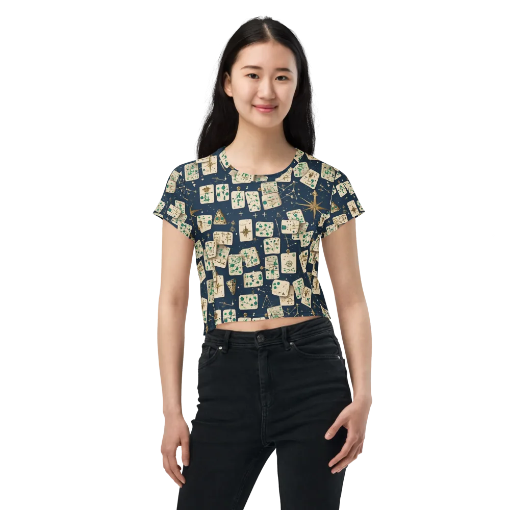 Compass Constellation on Crop Tee — Front