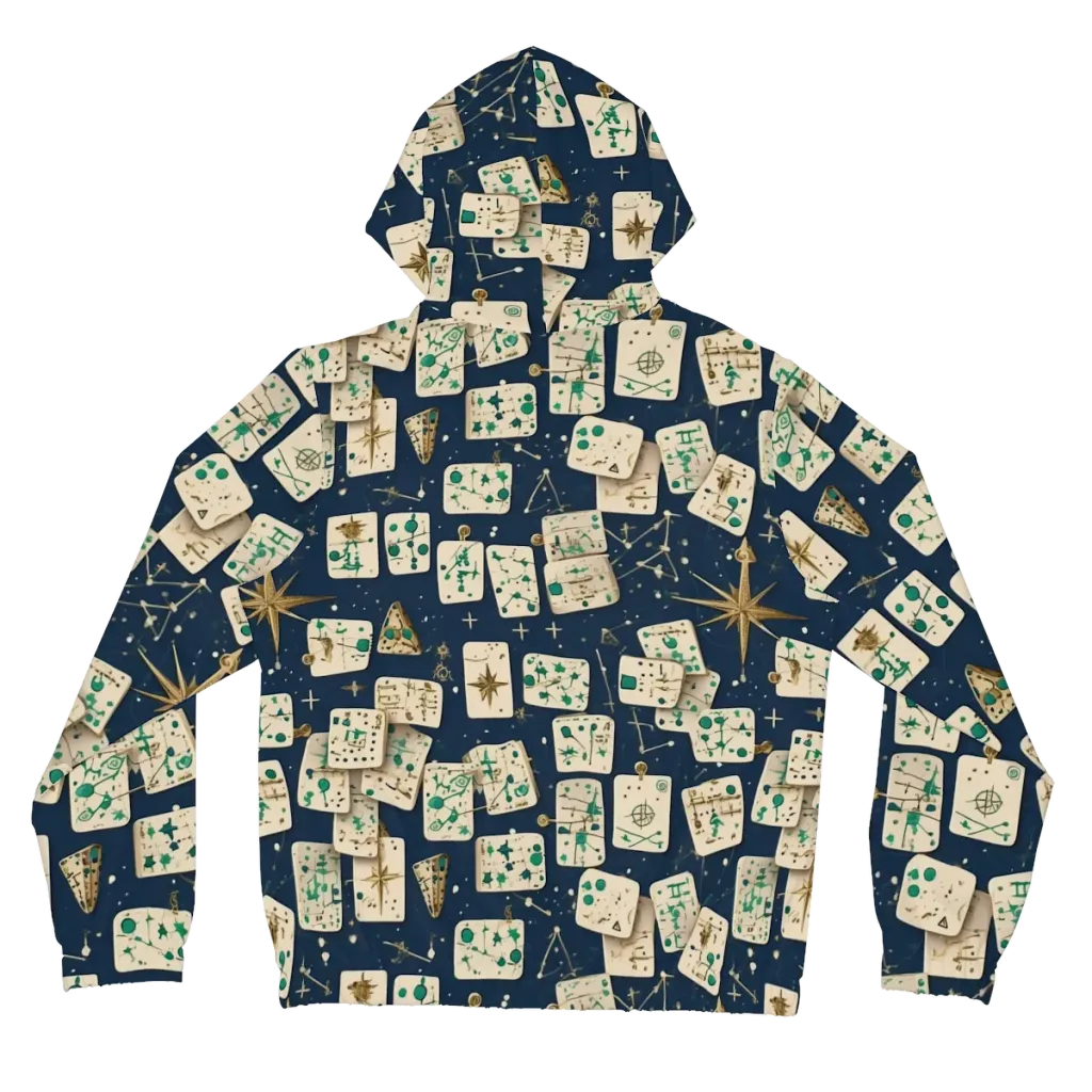 Compass Constellation on Women's Full-Zip Hoodie — Back