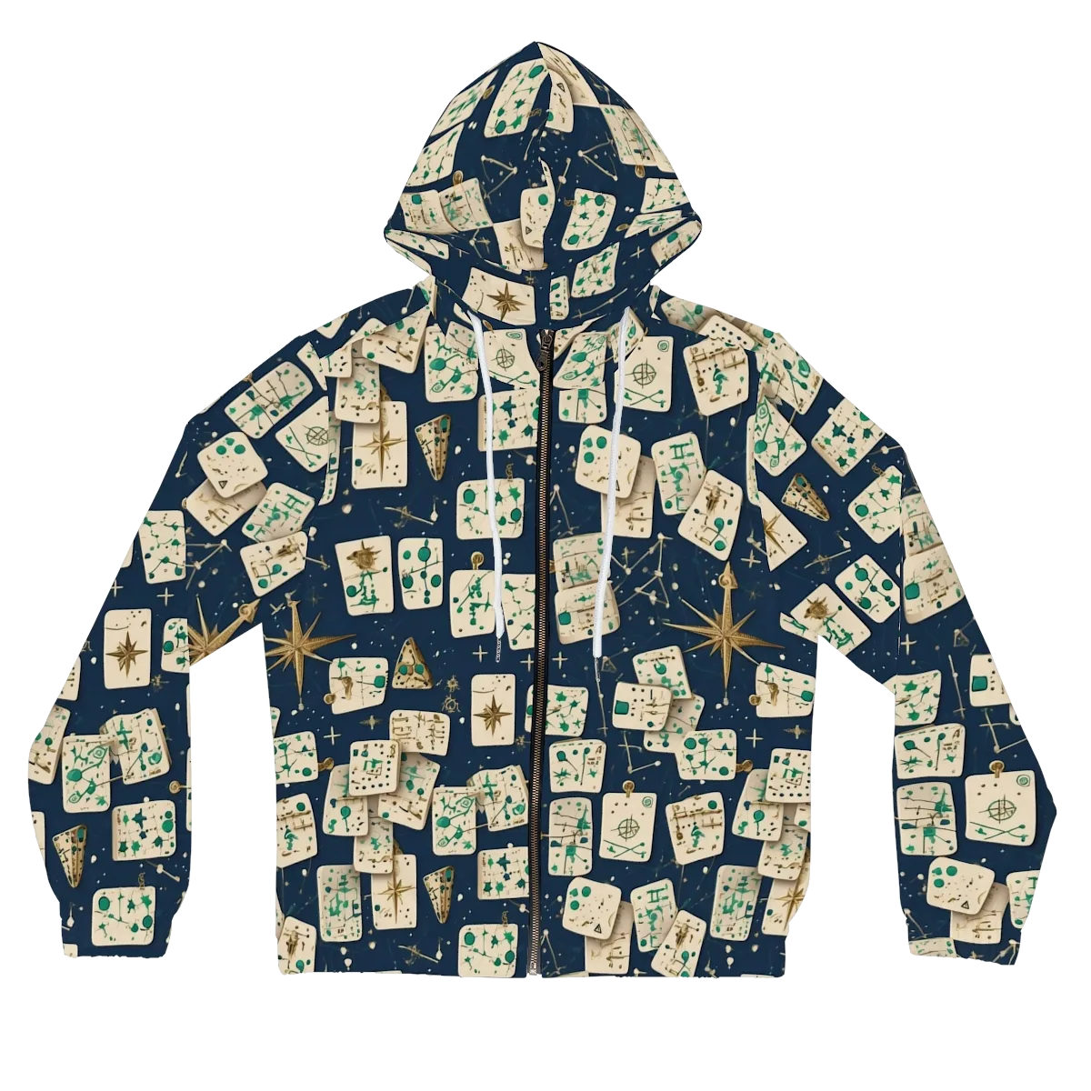 Compass Constellation on Women's Full-Zip Hoodie — Front
