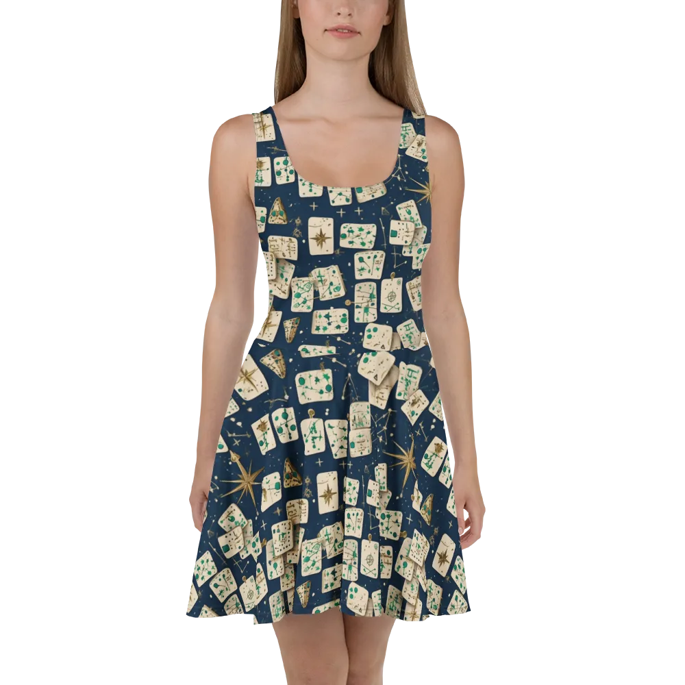 Compass Constellation on Skater Dress — Front