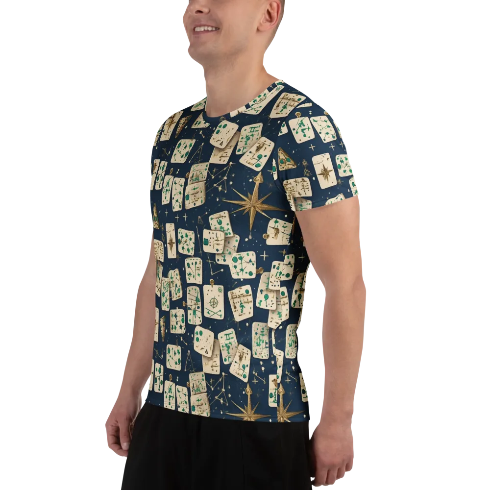Compass Constellation on Men's Athletic T-Shirt — Left