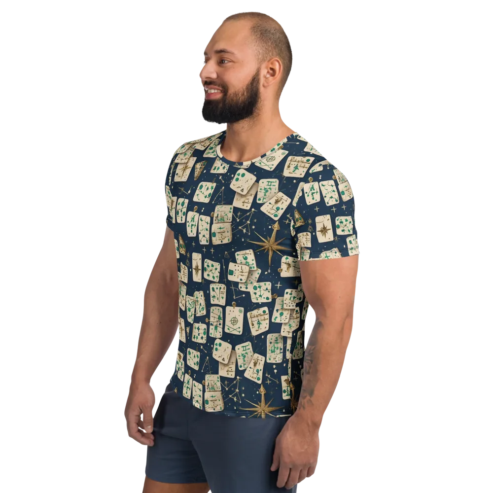 Compass Constellation on Men's Athletic T-Shirt — Left