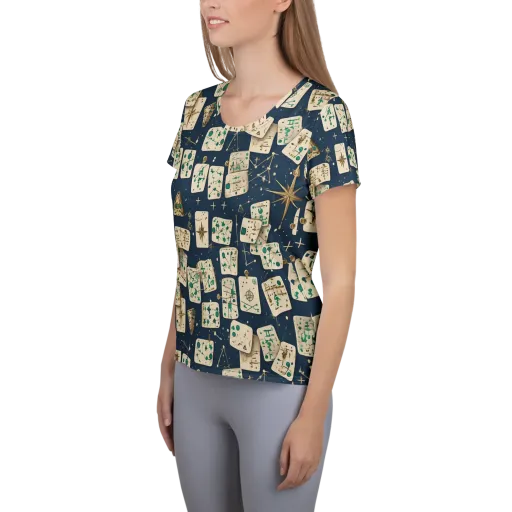 Compass Constellation on a Women's Athletic T-Shirt