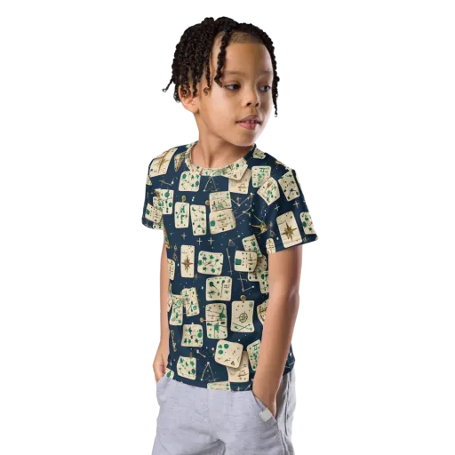 Compass Constellation on a Kids Crew Neck T-Shirt