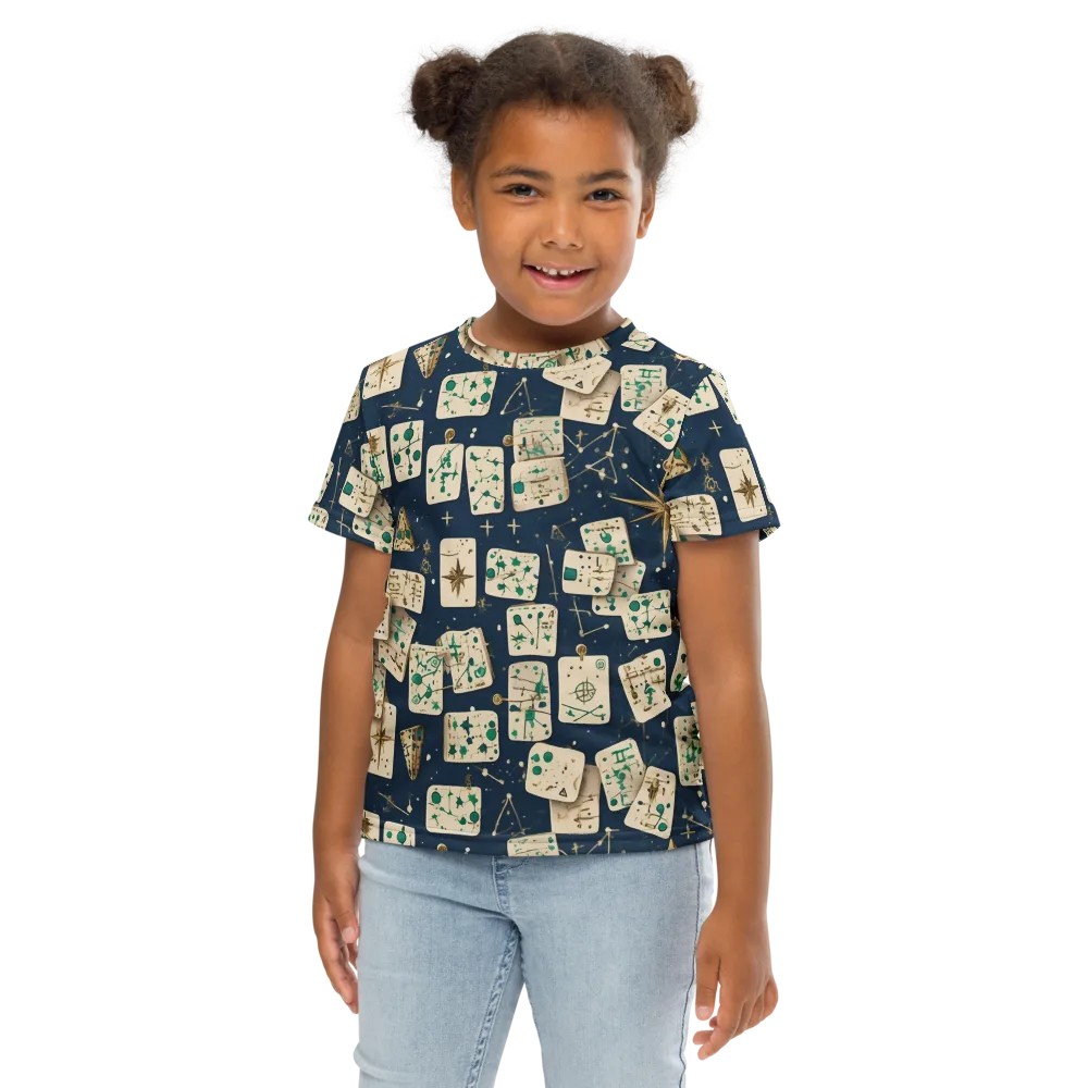 Compass Constellation on Kids Crew Neck T-Shirt — Front