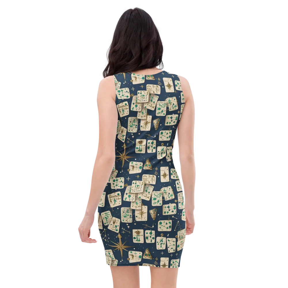 Compass Constellation on Bodycon Dress — Back