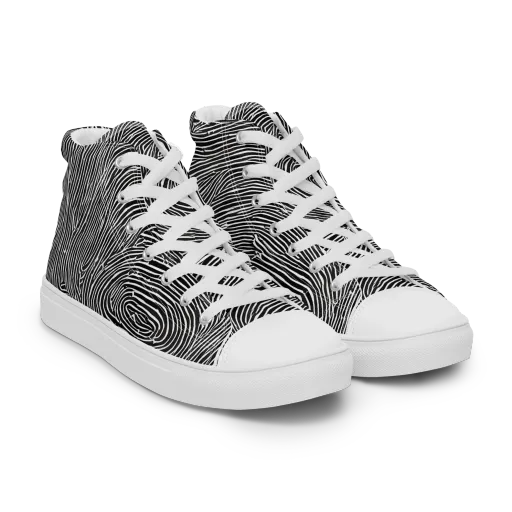 Inkwood Pulse on a Men's High Top Canvas Shoes