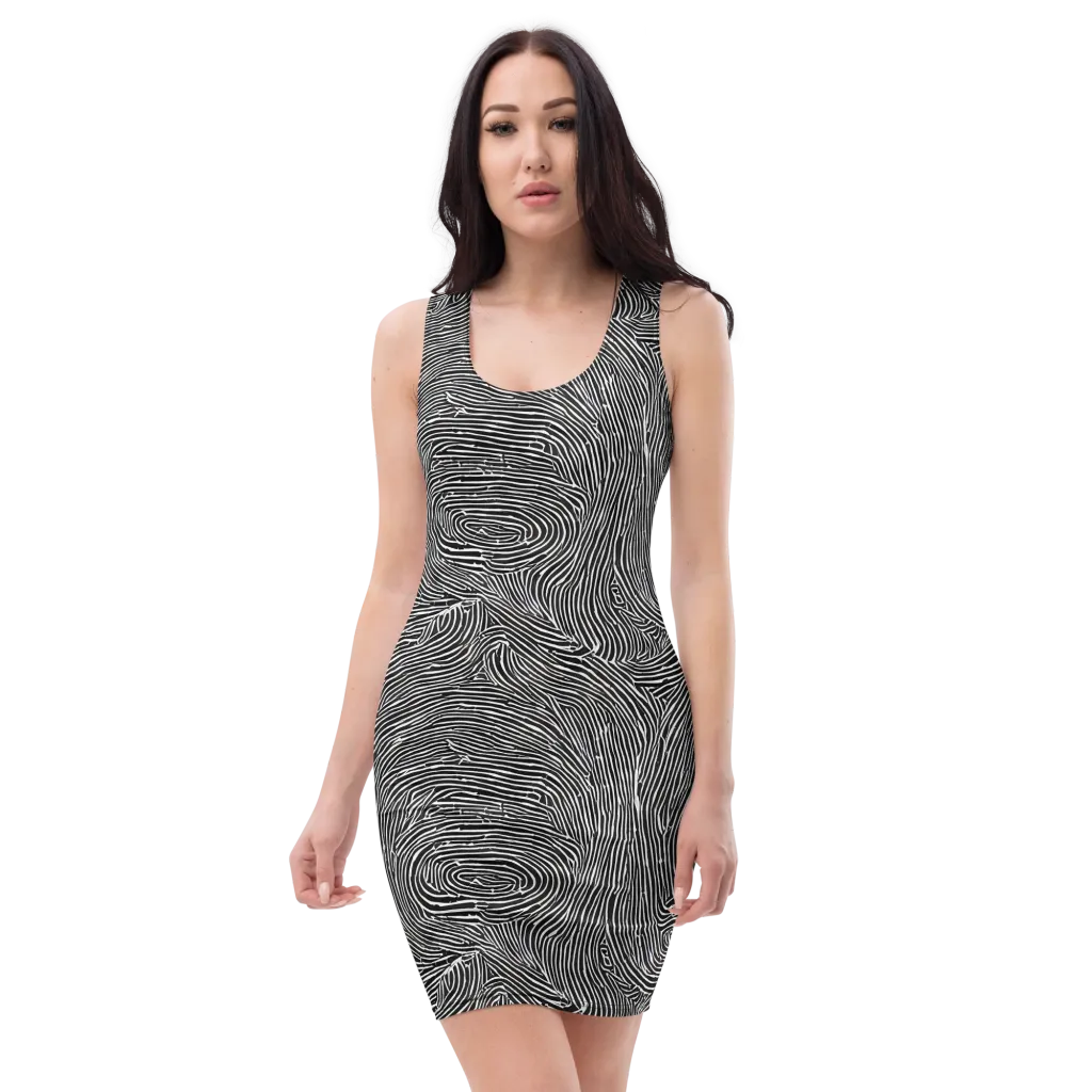 Inkwood Pulse on Bodycon Dress — Front