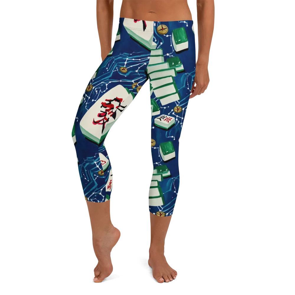Compass Almanac on Capri Leggings — Front