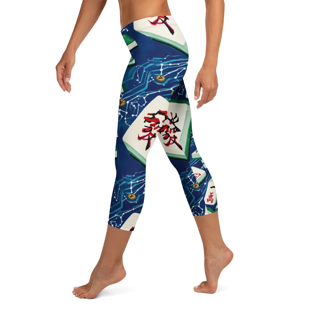 Compass Almanac on Capri Leggings — Left