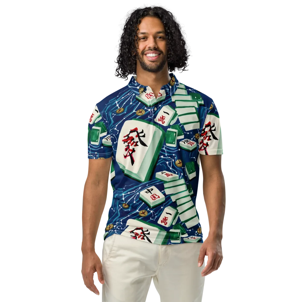 Compass Almanac on Men's Slim Fit Polo Shirt — Front