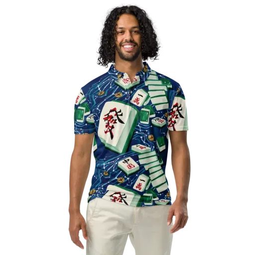 Compass Almanac on a Men's Slim Fit Polo Shirt